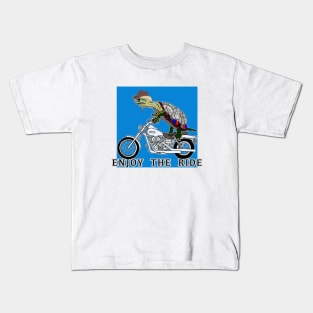 Turtles, Painted Turtle, Cowboy Turtle, Motorcycle Rider, Enjoy the Ride, Painted Turtles, Illinois Kids T-Shirt